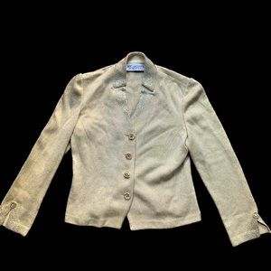 St.John Evening Petal Sweater w. Beautiful Detailing, Button Up | Gold | SzS